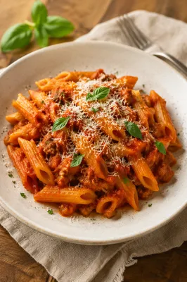Italian Penne Pasta with Tomato Basil