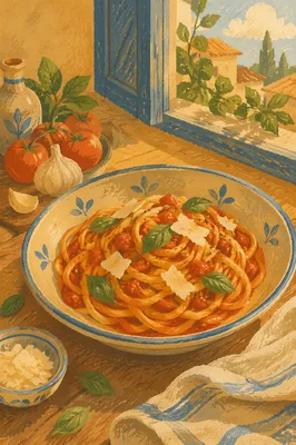 Rustic Italian Pasta With Tomato Basil