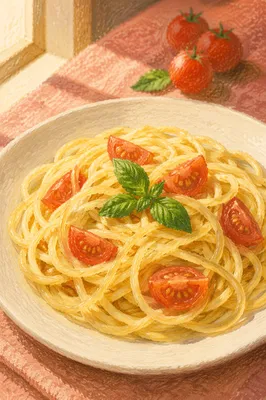 Homemade Italian Pasta with Tomato Basil