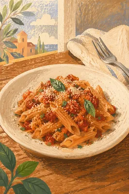 Rustic Italian Penne with Tomato Basil