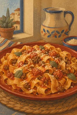 Rustic Italian Pasta With Tomato Basil Sauce