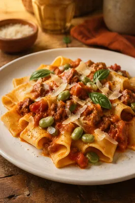 Rustic Italian Pasta With Tomato Basil Ragù