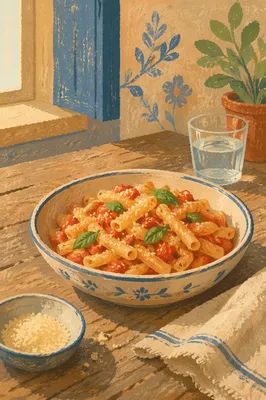 Rustic Italian Pasta with Tomato Basil