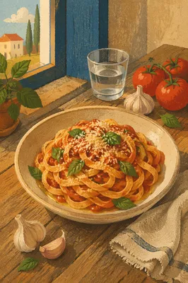 Rustic Italian Pasta with Tomato and Basil