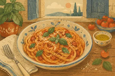 Rustic Italian Pasta with Tomato Basil