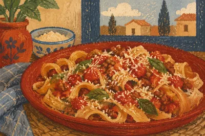 Rustic Italian Pasta with Tomato Basil