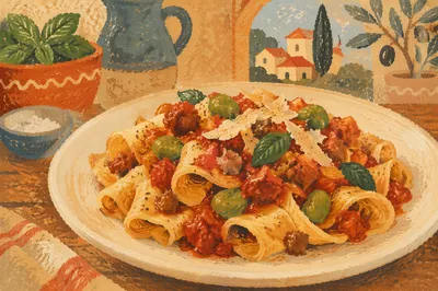 Rustic Italian Pasta with Tomato Basil