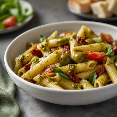 Rustic Italian Penne Pasta with Pesto