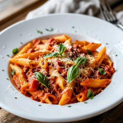 Classic Penne Pasta with Tomato Basil