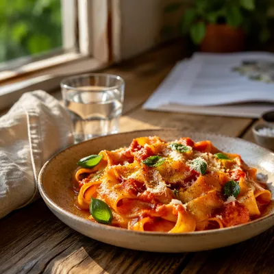 Rustic Italian Pasta with Tomato Basil