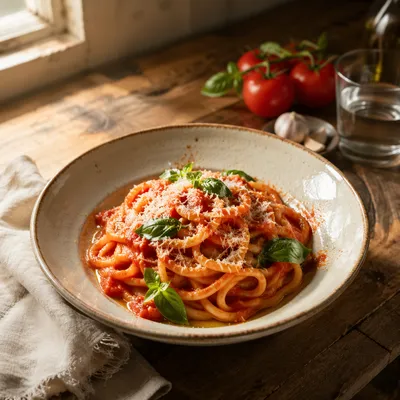 Rustic Tomato Basil Italian Pasta Bowl