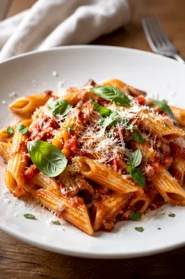 Classic Penne Pasta With Tomato Basil
