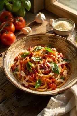 Rustic Italian Spaghetti with Tomato Basil