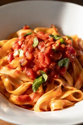 Rustic Tomato Basil Pasta Close Up
