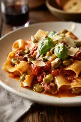 Rustic Italian Pasta with Tomato Basil Ragù