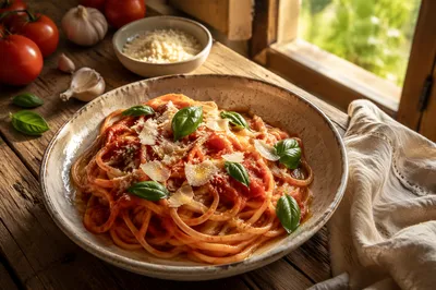 Rustic Italian Spaghetti with Tomato Basil