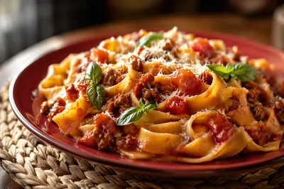 Rustic Italian Pasta with Tomato Basil Sauce
