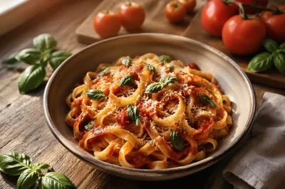 Rustic Italian Pasta with Tomato Basil