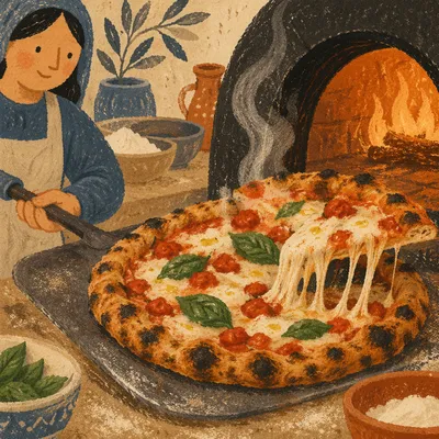 Fresh Artisan Pizza With Melting Cheese