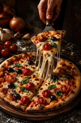 Fresh Oven Pizza with Melting Cheese