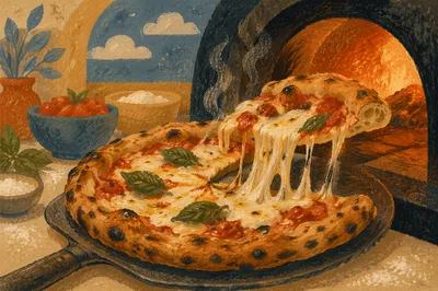 Rustic Artisan Pizza Fresh From Oven