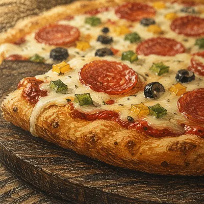 Fresh Pepperoni Pizza Slice Close Up