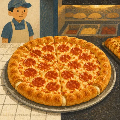 Fresh Pepperoni Pizza with Golden Stuffed Crust