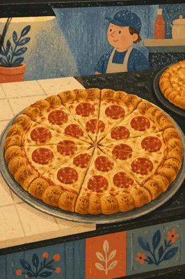 Fresh Pepperoni Pizza with Melted Cheese