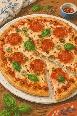 Fresh Pepperoni Pizza Slice with Melted Cheese