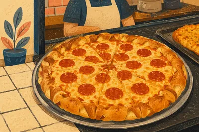 Fresh Pepperoni Pizza with Golden Stuffed Crust