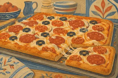 Fresh Pepperoni Pizza Slice with Melted Cheese