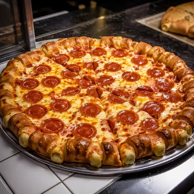 Fresh Pepperoni Pizza with Melted Cheese