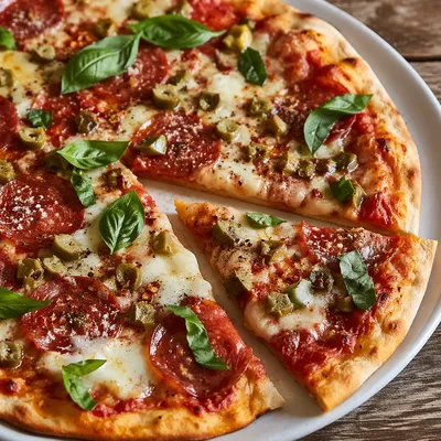 Fresh Pepperoni Pizza Slice with Melted Cheese