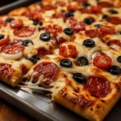 Fresh Pepperoni Pizza Slice Close Up