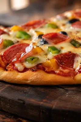 Fresh Pepperoni Pizza Slice Close-Up