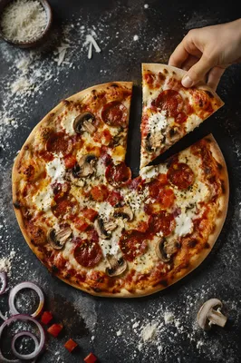 Fresh Pepperoni Pizza Slice Overhead