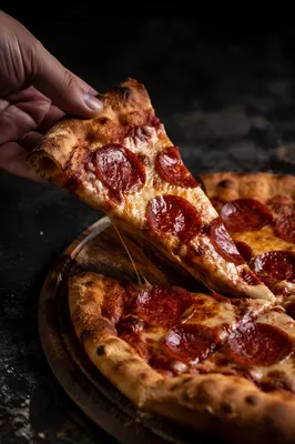 Fresh Pepperoni Pizza Slice Close Up