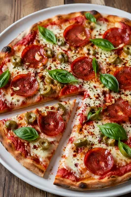 Fresh Pepperoni Pizza Slice with Melted Cheese
