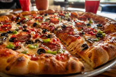 Fresh Pepperoni Pizza With Bubbling Cheese