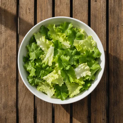 Fresh Green Salad Bowl Overhead View