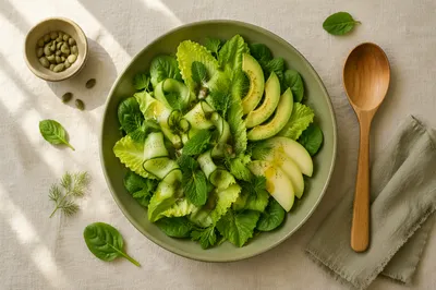 Healthy Green Salad Bowl Overhead