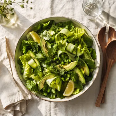 Healthy Green Salad with Morning Gratitude