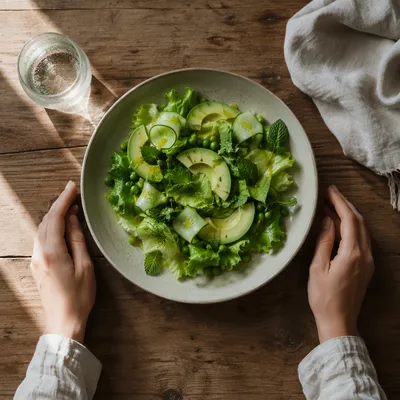 Healthy Green Salad in Quiet Gratitude