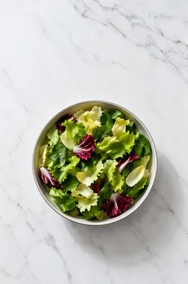 Fresh Green Salad Bowl Overhead