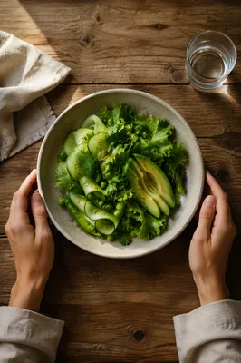 Healthy Green Salad with Grateful Hands