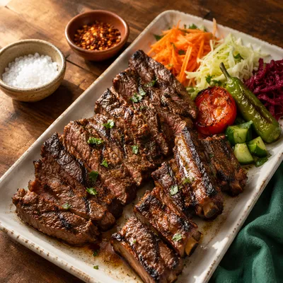 Rustic Grilled Steak Dinner Plate