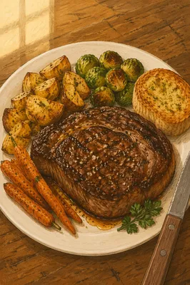 Rustic Grilled Steak Dinner Plate