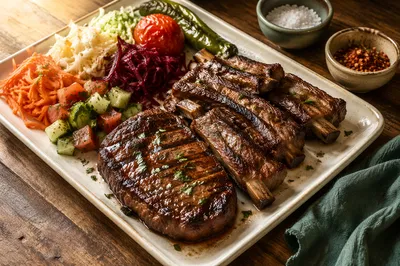 Rustic Grilled Steak Dinner Platter
