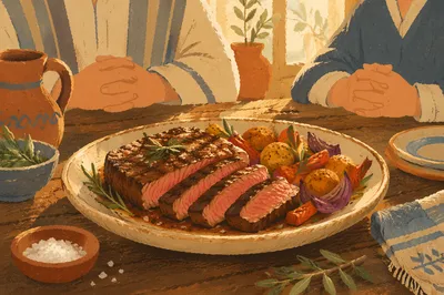 Rustic Grilled Steak Dinner With Gratitude