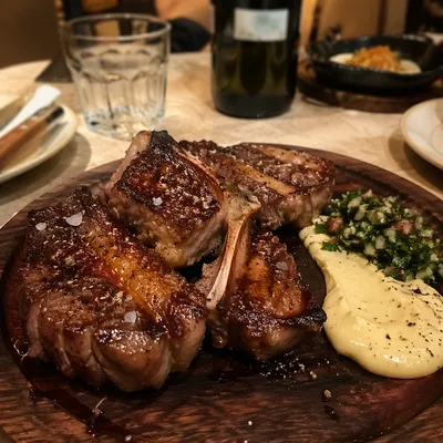 Grilled Bone-In Steak Dinner Plate